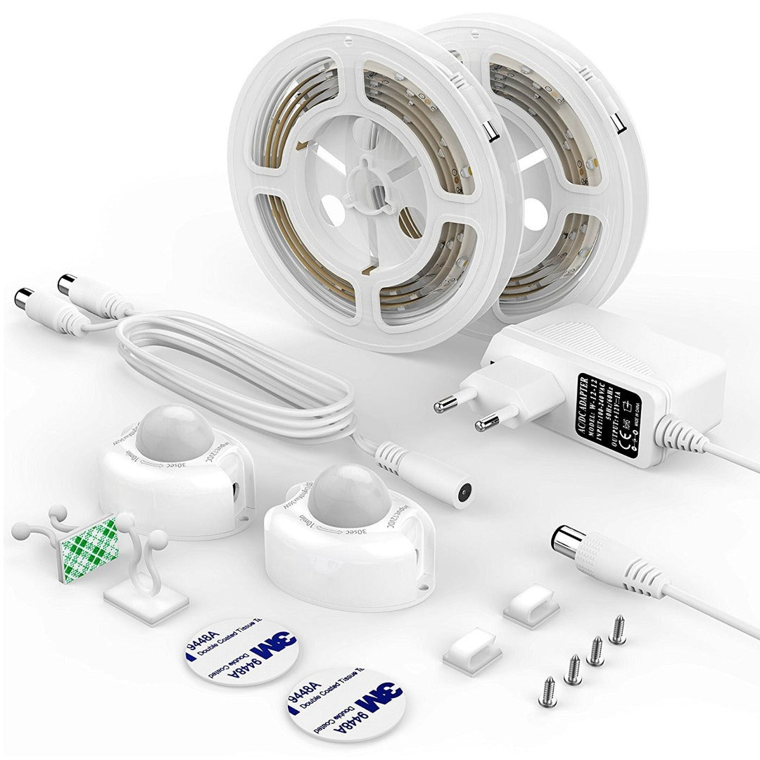 Kast / Bed LED verlichting- 2x strip met bewegingssensor - Warm Wit Kast / Bed LED verlichting- 2x strip met bewegingssensor - Warm Wit